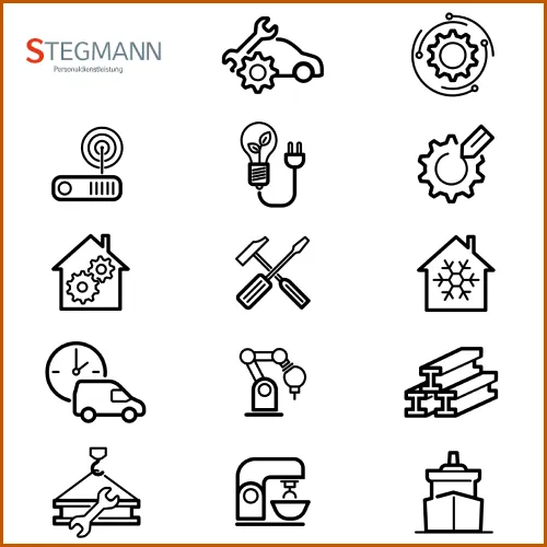 Icon Sammlung aller Branchen von Stegmann
